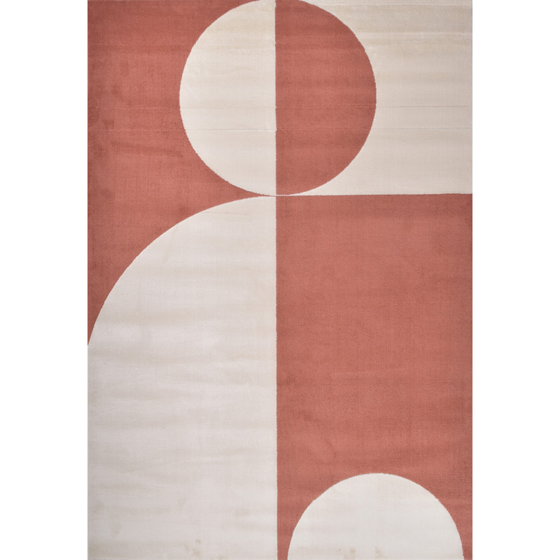 Tapis de salon à poils ras motif géométrique brun 200 X 290 cm