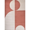 Tapis de salon à poils ras motif géométrique brun 200 X 290 cm