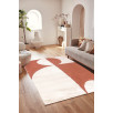 Tapis de salon à poils ras motif géométrique brun 200 X 290 cm