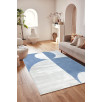 Tapis de salon à poils ras motif géométrique bleu 120 X 160 cm Tapis de salon à poils ras motif géométrique bleu 120 X 160 cm