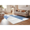 Tapis de salon à poils ras motif géométrique bleu 120 X 160 cm Tapis de salon à poils ras motif géométrique bleu 120 X 160 cm