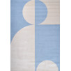 Tapis de salon à poils ras motif géométrique bleu 200 X 290 cm Tapis de salon à poils ras motif géométrique bleu 200 X 290 cm