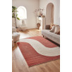 Tapis de salon à poils ras motif vague brun 160 X 230 cm Tapis de salon à poils ras motif vague brun 160 X 230 cm