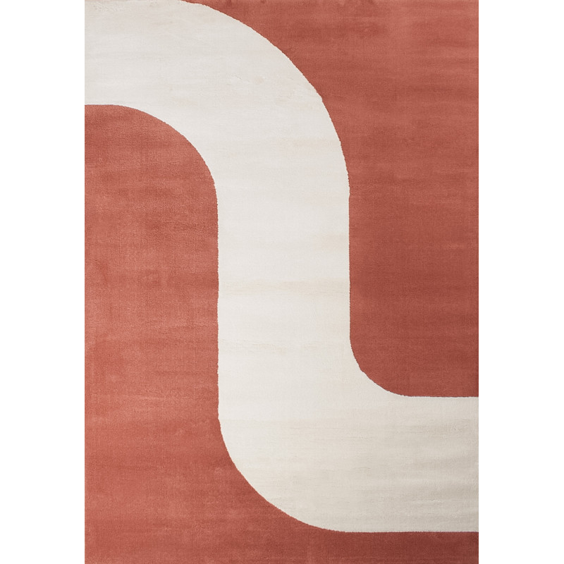 Tapis de salon à poils ras motif vague brun 200 X 290 cm