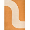 Tapis de salon à poils ras motif vague ocre 200 X 290 cm Tapis de salon à poils ras motif vague ocre 200 X 290 cm
