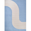 Tapis de salon à poils ras motif vague bleu 200 X 290 cm Tapis de salon à poils ras motif vague bleu 200 X 290 cm