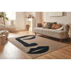 Tapis motif visage Palma noir 160 X 230 cm