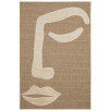 Tapis motif visage Palma blanc 160 X 230 cm
