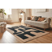 Tapis rustique avec motif en relief noir 120 X 160 cm