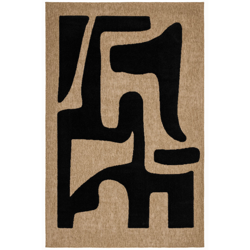 Tapis rustique avec motif en relief noir 120 X 160 cm