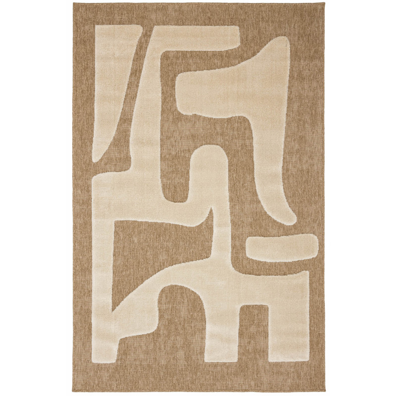 Tapis rustique avec motif en relief beige 120 X 160 cm