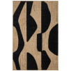 Tapis doux aspect jute motif abstrait noir 200 X 290 cm Tapis doux aspect jute motif abstrait noir 200 X 290 cm