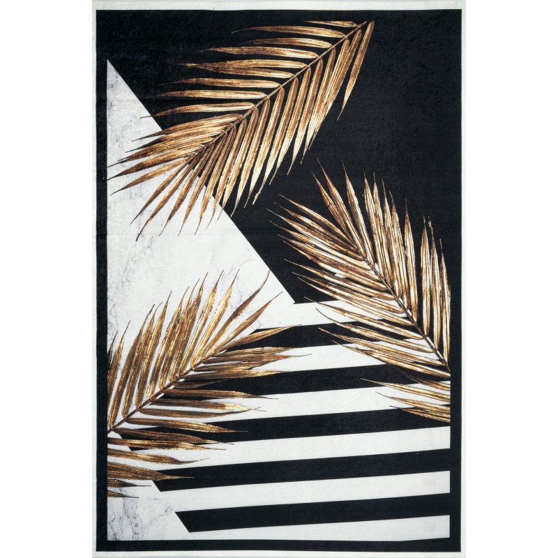 Tapis de salon plume noir et blanc 160 X 230 cm