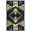 Tapis de salon forme géométrique noir et blanc 80 X 150 cm Tapis de salon forme géométrique noir et blanc 80 X 150 cm