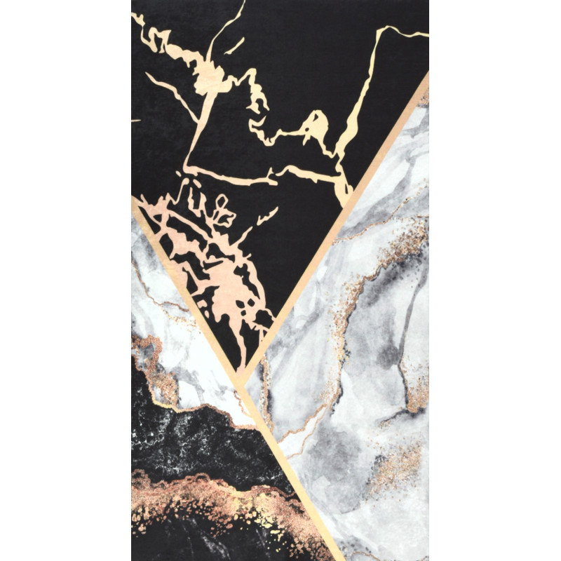 Tapis de salon effet marbre noir 120 X 160 cm