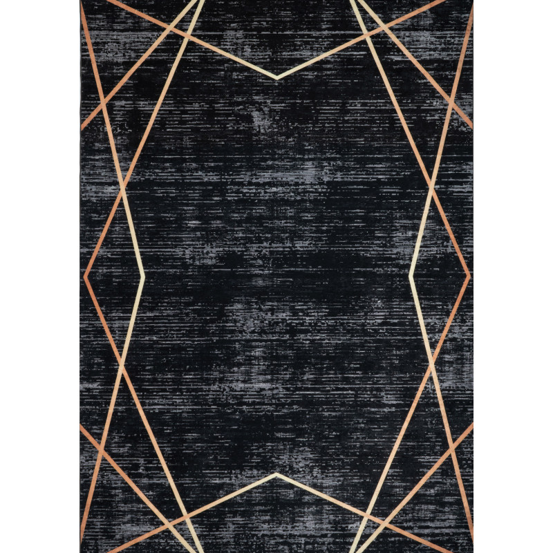 Tapis de salon motif moderne noir 160 X 230 cm
