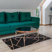 Tapis de salon lignes noir 80 X 150 cm