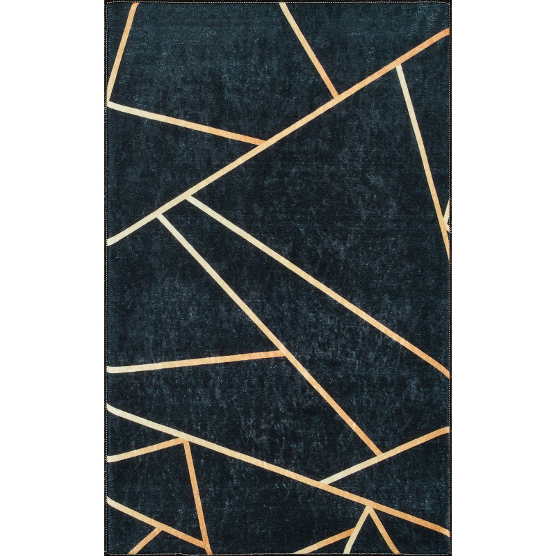 Tapis de salon lignes noir 160 X 230 cm