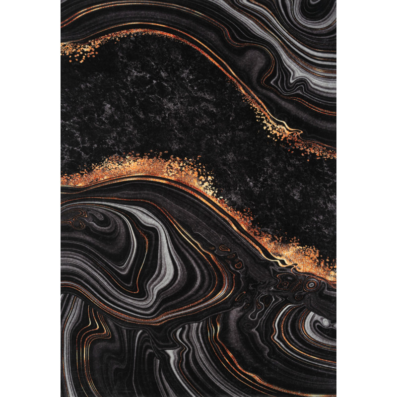 Tapis de salon à motifs noir 70 X 180 cm
