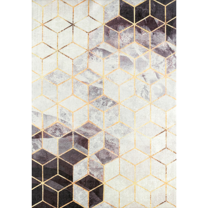 Tapis de salon motif moderne gris 120 X 160 cm