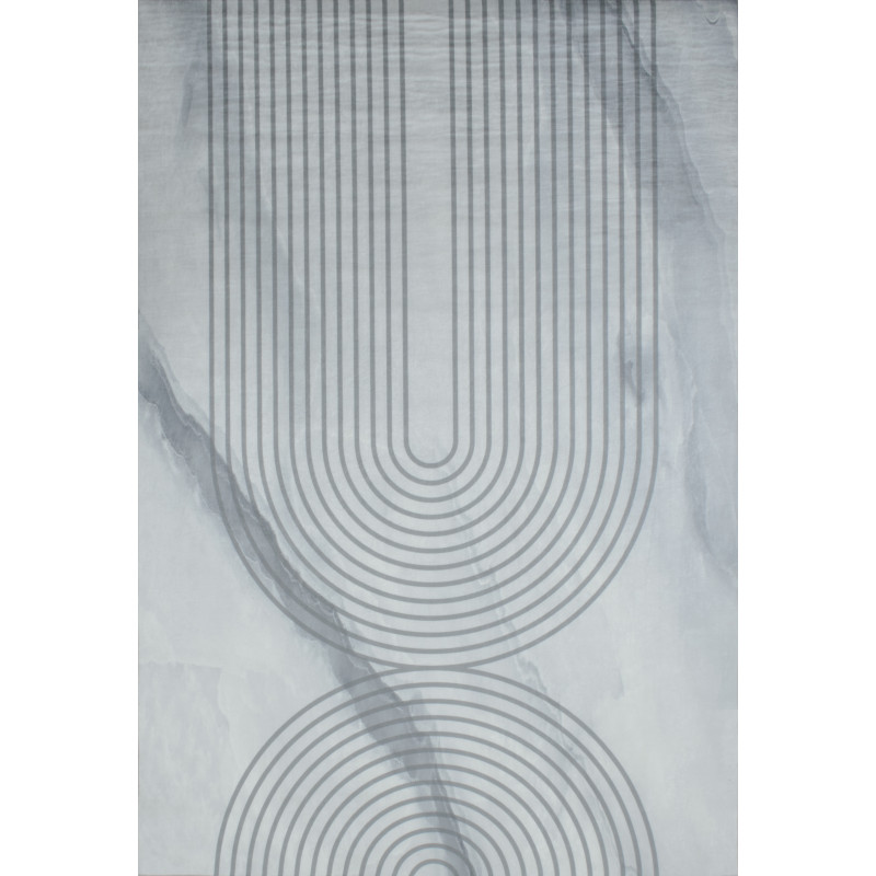Tapis de salon motif arc gris lavable en machine 120 X 160 cm