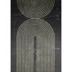 Tapis de salon motif arc noir lavable en machine 120 X 160 cm