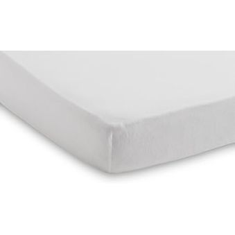 Drap-housse tissu Coton 60x120cm - Blanc - 2 Unités