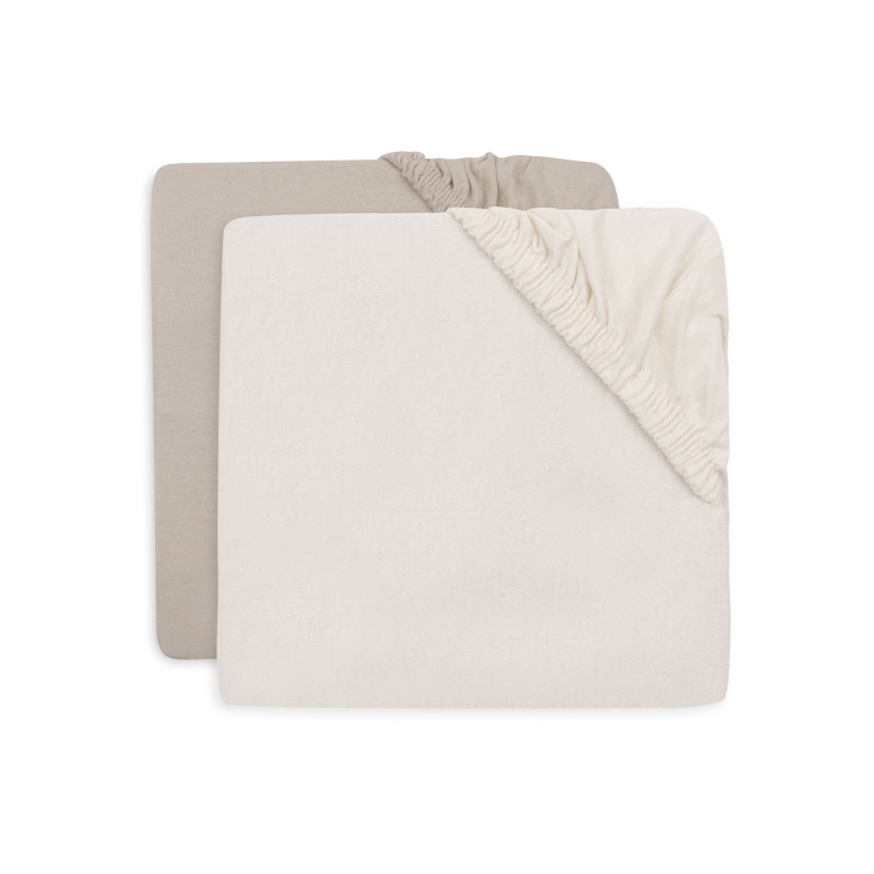 Drap-housse Jersey 60x120cm - Oatmeal/Sand - 2 Unités