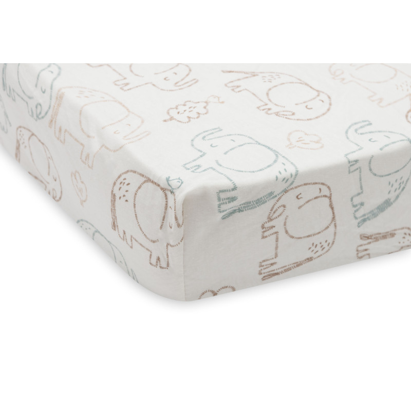 Drap-housse Jersey 60x120cm - Elephant Tales