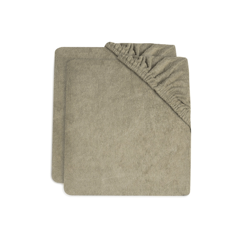 Housse matelas à langer Éponge 75x85cm Olive Green - 2 Unités