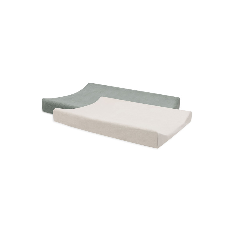 Housse matelas à Langer Éponge 50x70cm Sea Green/Ivory - 2 Unités