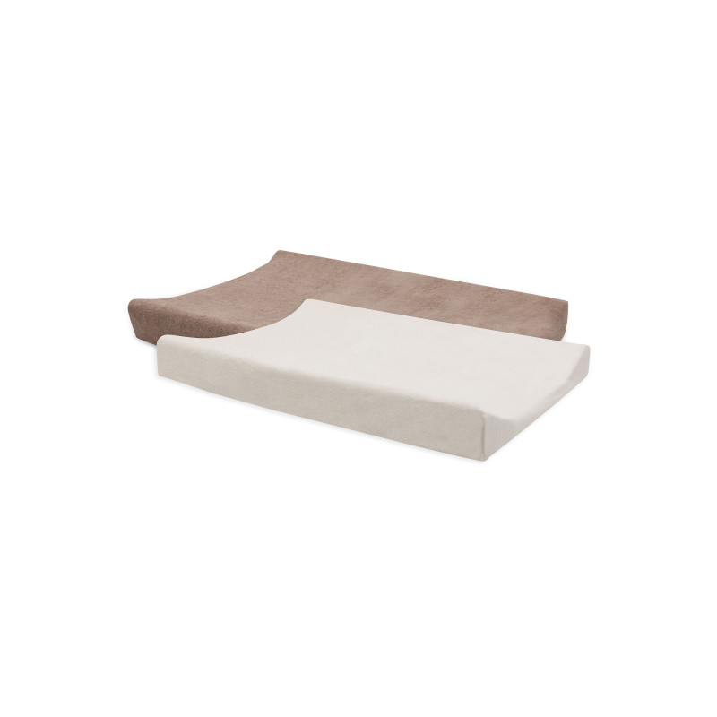 Housse matelas à Langer Éponge 50x70cm Milky Coffee/Ivory - 2 Unités