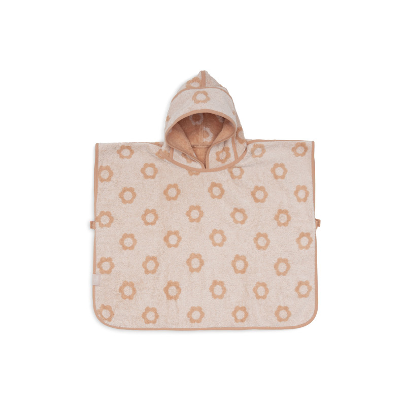 Poncho de Bain Éponge Jacquard Réversible - Flower