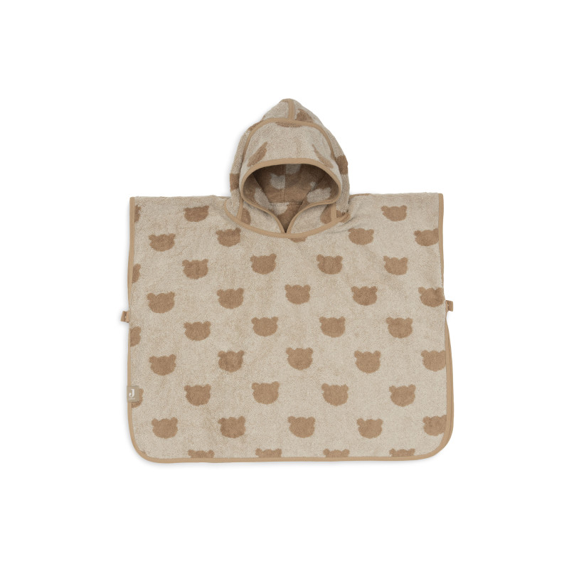 Poncho de Bain Éponge Jacquard Réversible - Teddy Bear