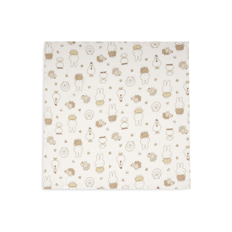 Lange Gaze de Coton Small 70x70cm - Miffy Family Farm - 3 Unités