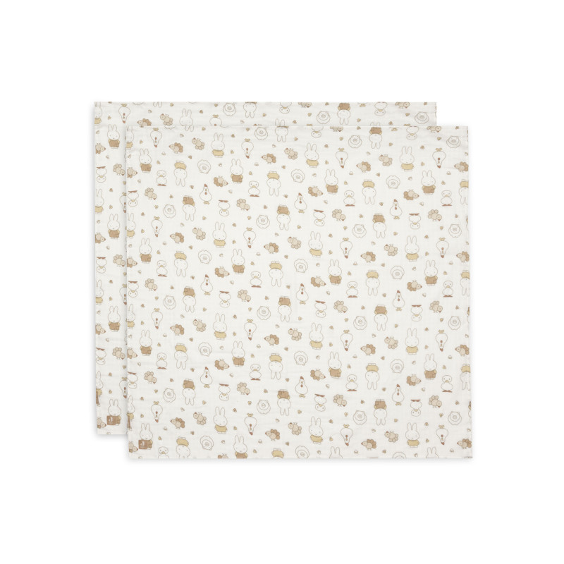 Lange Gaze de Coton Large 115x115cm - Miffy Family Farm - 2 Unités