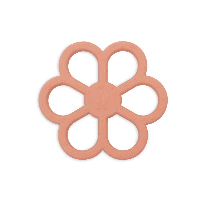 Anneau de Dentition en Silicone Flower - Coral Rose